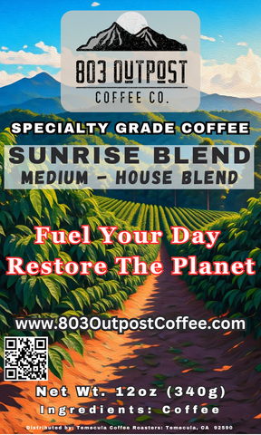 Sunrise Blend – light roast coffee with citrus and honey notes803 Outpost Sunrise Blend – eco-friendly morning coffee